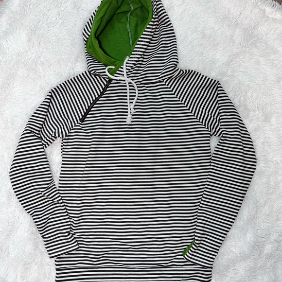 Double Hooded Striped Hoodie  NWOT Sz Small - Picture 5 of 7